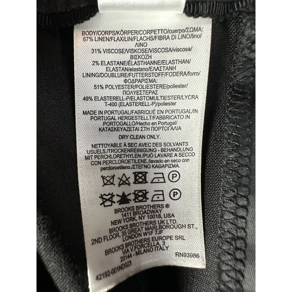 Brooks Brothers Pants Slacks Womens 8 Black Linen Old Money Minimalist New - Picture 11 of 12